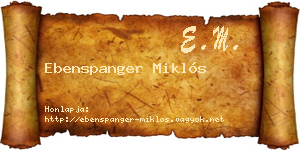 Ebenspanger Miklós névjegykártya